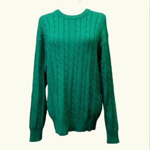 Brian MacNeil Knitwear Vintage Pullover Cable Knit Green Sweater Medium